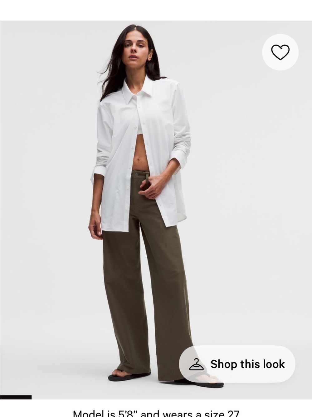 lululemon athletica EasyFive Olive Brown Wide Leg Pants
